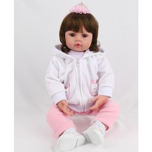 55cm bebes Reborn Toddler Doll Toy Lifelike Vinyl silicone Princess Baby girl doll Cloth Body Alive children doll Birthday Gif