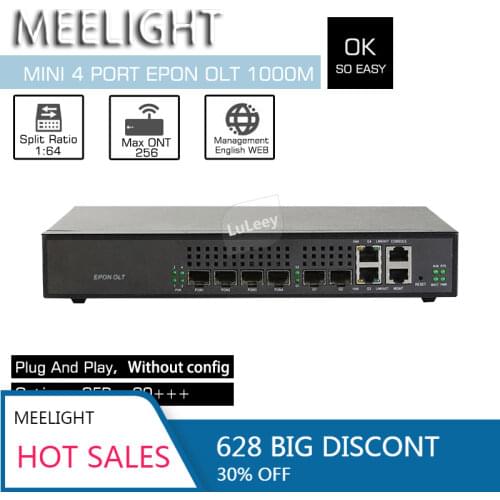 EPON OLT 4 port Fiber optic equipment FTTH CATV GEPON OLT High Quality 1.25G professional EPON Onu 20km Web management