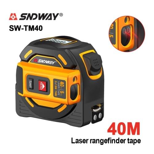 SNDWAY Laser Distance Meter Digital Tape Measure Rangefinder Hunting Multi Function Self-Locking Tester Tool Device SW-TM40