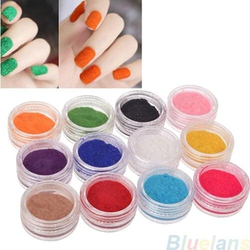 50% Hot Sale 12 Colors Women Velvet Flocking Powder Nail Art Polish Fingernail Manicure Tools