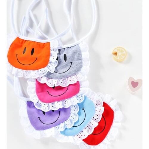 Cute Lace Animals Accessories Dog Small Medium Cat Pet French Bulldog Corgi S M L XL Chihuahua Bibs Cotton Grooming Scarf Goods
