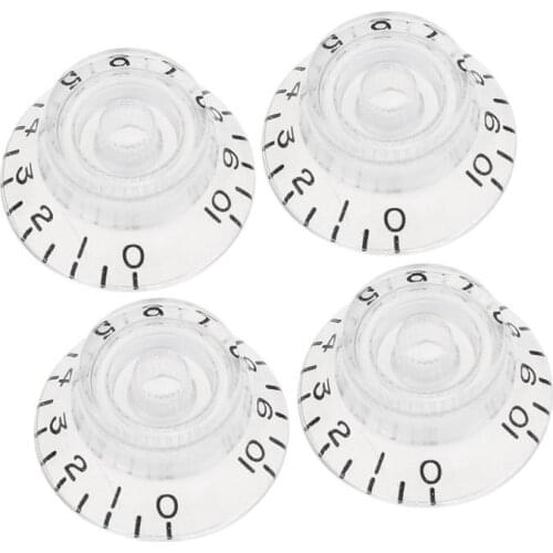 Musiclily Pro Left Handed Imperial Inch Size Guitar Bell Top Hat Knobs for USA Made Les Paul Style, Transparent (Set of 4)