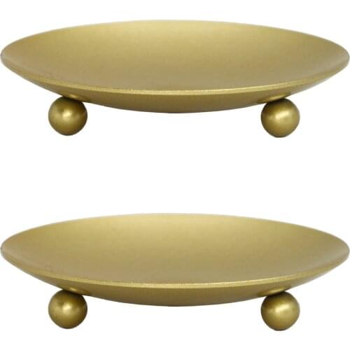 11cm 2PCS Iron Craft Candlesticks Plate Cup Holder Stand For Pillar Taper Candle Tea light Home Party Table Decors Wedding Gift