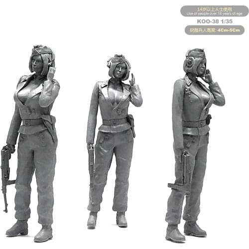1/35 Resin Kits Figure Beauty Armored Force Resin Soldier Self-assembled Koo-38