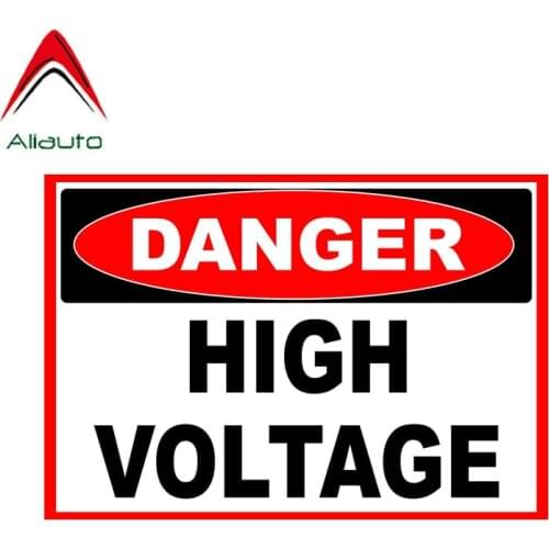 Aliauto Warning Car Sticker Reflective Danger High Voltage Decal Accessories PVC for Rav4 Lada Niva Toyota Turk Vw T4,13cm*9cm