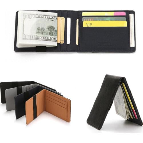 2021 New Slim Men Credit Card Holder Leather Wallet Card Holder Purse Money Case For Men Women Fashion Bag Business Wallet Money
