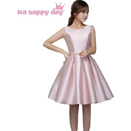 New arrivals 2020 winter prettygirl short bridemaid dresses knee length satin bridesmaid party dress for wedding guest H3823