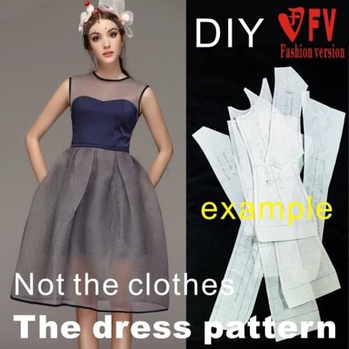 Dresses Sewing Pattern Template Cutting drawing Clothing DIY ((Not selling clothes)) BLQ- 219