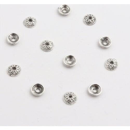 50pcs three colors Semicircular pattern with holes Metal Spacer Bead Caps For Specially making Featured Diy Necklace bracelet