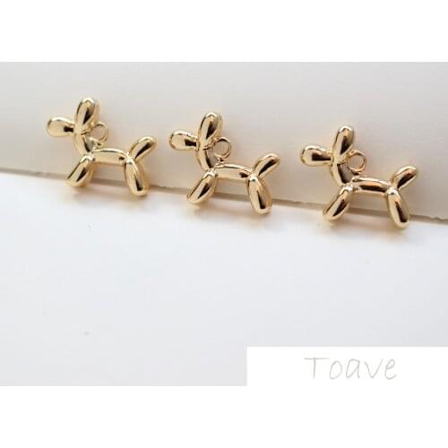 Copper Plated 18K Gold Color Puppy Pendant DIY Handmade Materials Accessories