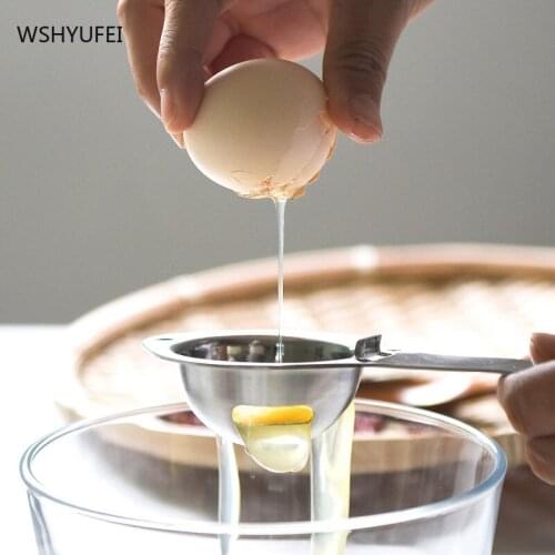 Long handle stainless steel egg yolk egg white separator egg liquid filter egg separator baking device kitchen supplies