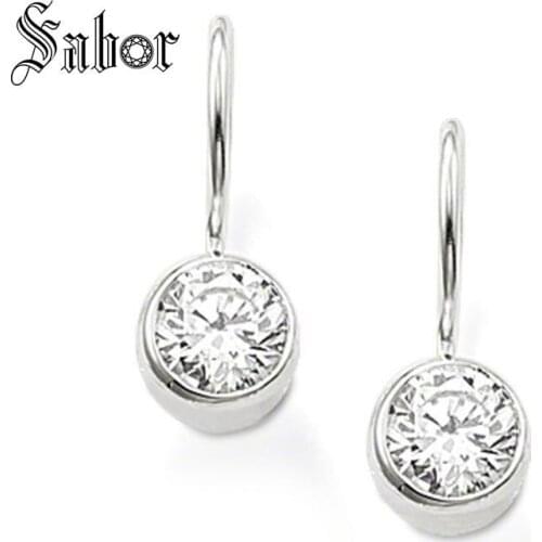 Round Crystal Swan Neck Drop Earrings 2020 New Fashion Jewelry Classic silver color Gift For Women thomas