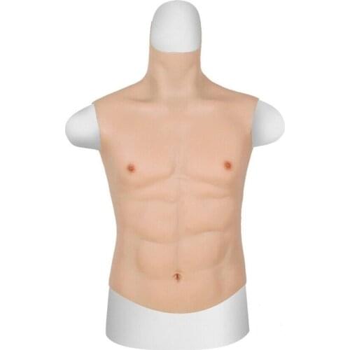 Silicone Role Playing Fake Male Muscle Suit Sexy Realistic Male Vest Abdominal Muscle Enhancer Boxing Training Mens Fake Chest
