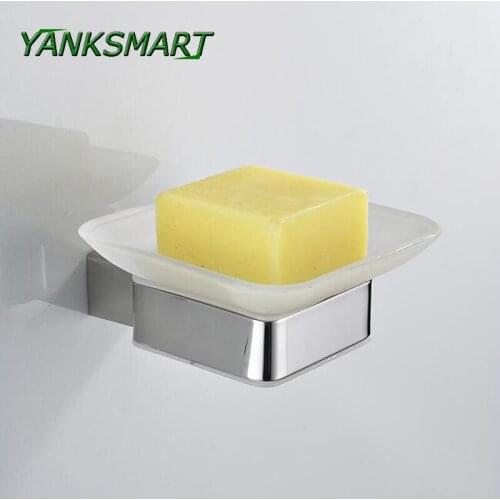 YANKSMART Stainless Steel Kitchen Bathroom Chrome Polish Wall Mounted Soap Storage Dishes with Nails