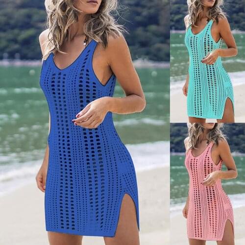 Women Swimsuit Beach Tops Patchwork Hollow Out Swimwear Beach Dress Bikini Cover Up Sexy Bathing Suit Smock Woman Swim Blouse