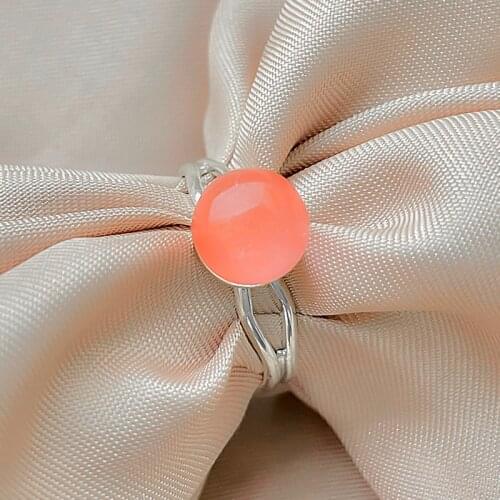 Simple Gothic Natural Stone Ring for Women Stainless Steel Rings Fashion Jewelry Wedding Birthday Party Handmade Open Adjustable