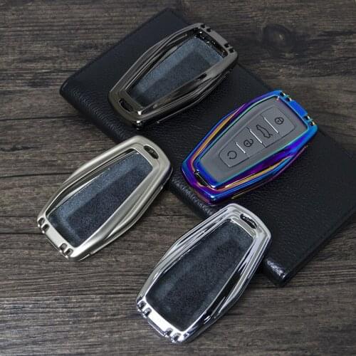 1pcs Zinc Alloy Car Key Protection Holder Metal Auto Remote Case Protective Cover for Geely Binray New Emgrand GL Coolray Jiaji