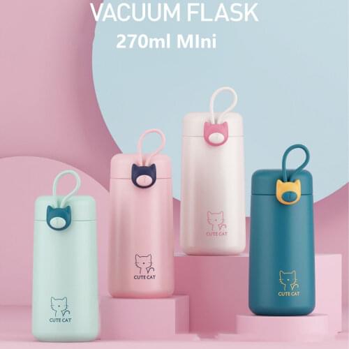 270ml Mini Stainless Steel Thermos Tea Cute Water Bottle For Girls Thermos Cute Coffee Mug Travel Vacuum Flasks Travel Mug