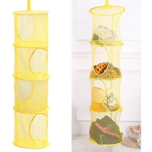 4 Layers Collapsible Fishing Hanging Storage Drying Net Bag Mesh Hanging Storage Basket Folding Toy Socks Storage Bag Basket