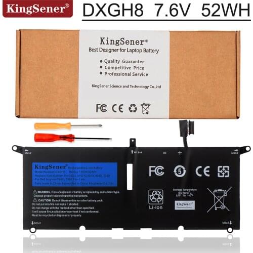Kingsener DXGH8 Laptop Battery For Dell XPS 13 9380 9370 G8VCF H754V 0H754V P82G 7.6V 52WH