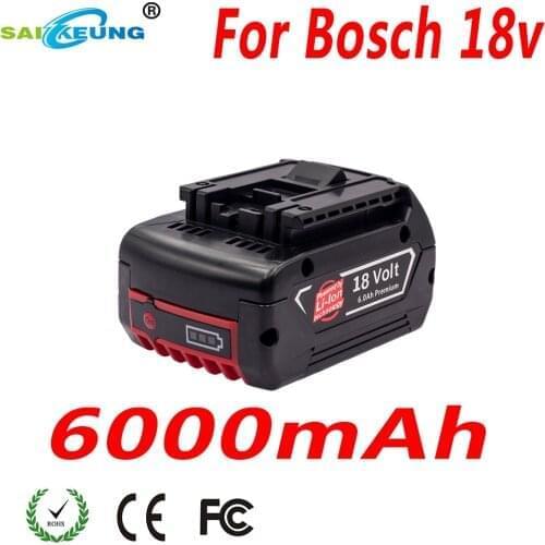 Replace Bosch 18V Wireless Power Tool 6000mAh Rechargeable Battery, Compatible with BAT609G BAT610G BAT618G BAT619G
