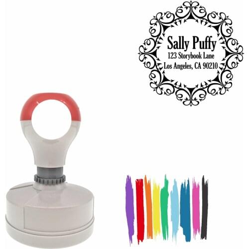 Bbloop Twisted Metal Design Round Pre-Inked Laser-Cut Address Stamp