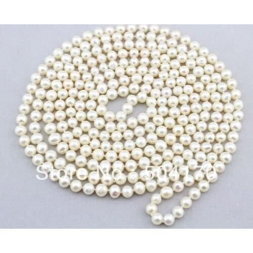 Free Shipping! Popular 6-7MM White Freshwater Pearls Necklace 90" Length Wedding Jewelry Wholesale FP240