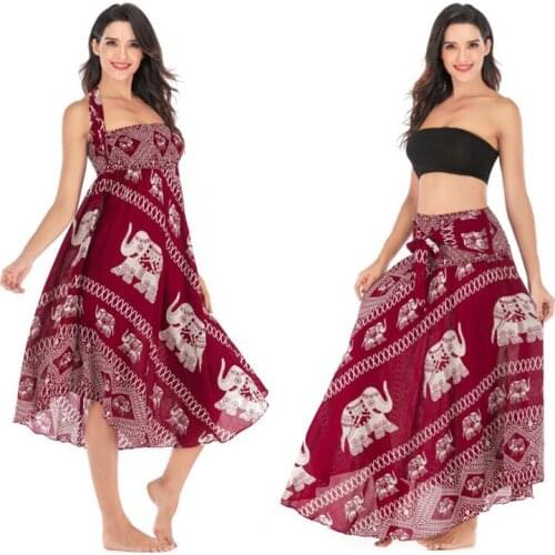 Short Skirts Women Hippie Bohemian Boho Flowers Elastic Waist Floral Halter Skirt