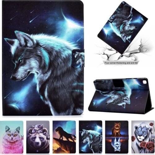 Fashion Wolf Animal Tablet Capa For Samsung Tab A7 Lite 8.7 Case 2021 Leather Cover For Funda Galaxy Tab A7 Lite Case T220 T225