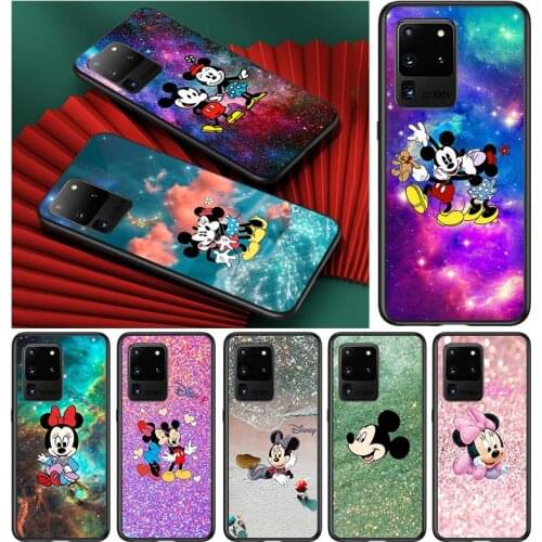 Mickey Minnie colorful for Samsung S20 FE Ultra Plus A91 A81 A71 A51 A41 A31 A21 A11 A72 A52 A42 A22 Soft Black Phone Case