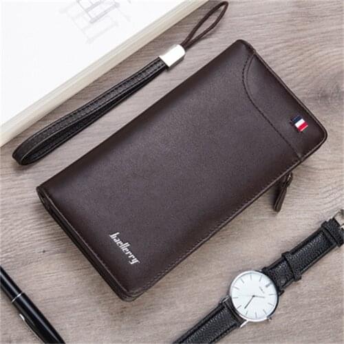 Mens Wallet Baellerry Long Casual Zipper Mobile Phone Bag New Wallet Mens Clutch Bag Multi-Function Coin Purse Document Bag