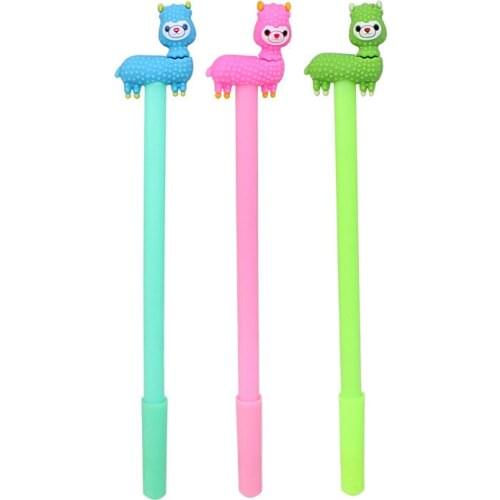 Ellen Brook 1 PCS Cute Kawaii Cartoon Creative Alpaca Student School Office Stationery Gel Pen Sweet Pretty Lovely Funny Pens