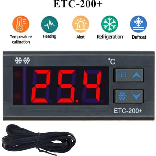 ETC-200+ Mini Temperature Controller Microcomputer thermostats Digital Thermostat Refrigeration Defrosting Alarm 220V 40% off