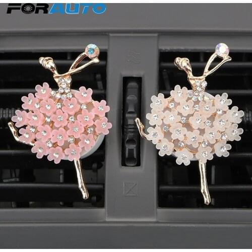FORAUTO Auto Outlet Air Freshener Car Air Vent Perfume Diamond Ballet Girl Decors Car Aroma Diffuser Solid Fragrance Car-Styling