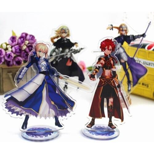 Kawaii Fate/stay Night Figure Acrylic Stands Toy Cute Anime Saber Lancer Archer Rider Caster Berserker Room Decor Gift for Girls