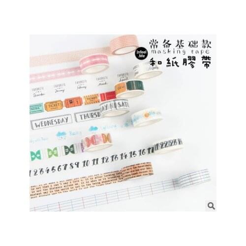 1pc 15mm x 7mBasic Traveler Series Washi Tape Adhesive Tape DIY Scrapbooking Sticker Label Masking Tape