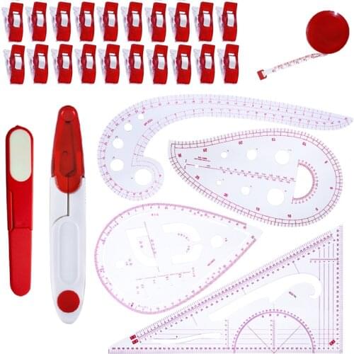 Sewing Ruler Multifunction French Curve Ruler Apparel Sample Making, Cutting Ruler, Sleeve Curve Ruler Measure Plastic