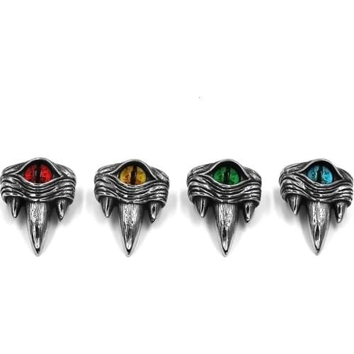 Fashion Evil Eye Pendant Multi Colors Stone Stainless Steel Jewelry Norse Viking Cool Bear Paw Biker Men Pendant SWP0600