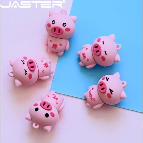 Cartoon Pig Pink USB 2.0 Flash Drive 4GB 8GB 16GB 32GB 64GB 128G Student Gifts Pen Drives Creativity Memory Stick Real Capacity