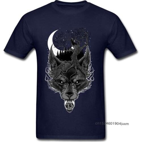 Fitness Man T-Shirt 2018 Fashion Tshirt O-Neck Night Wolf Pure Cotton Clothes Mens Tops Crazy Comics Short Sleeve Streetwear