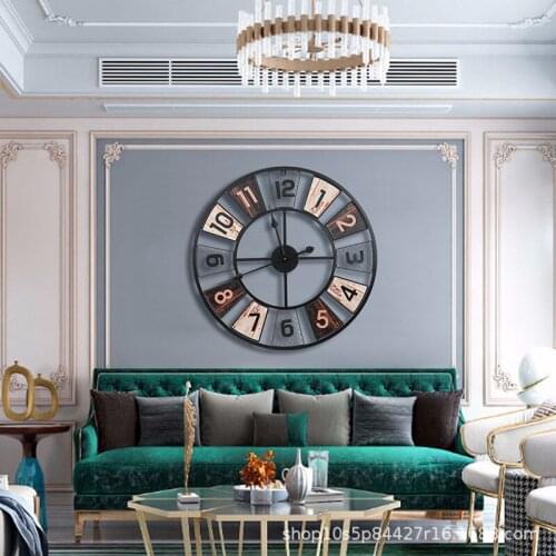 Simple Creative Wall Clock Retro Living Room Modern Art Large Digital Wall Clock Bedroom Horloge Murale Home Decoration DG50WC