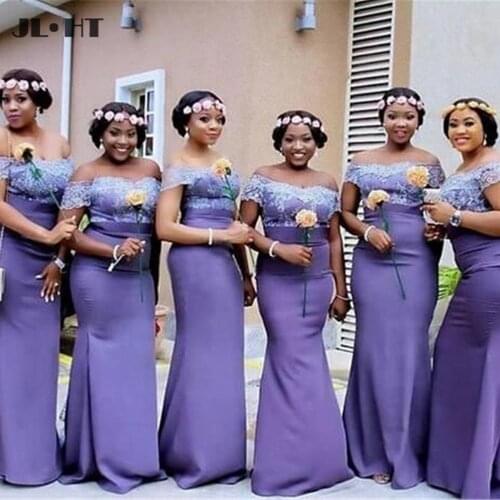 Arabic Off the Shoulder Mermaid Bridesmaid Dresses Maid Of Honor Dress White Lace Wedding Guest Gowns Satin Bridesmaid Dress