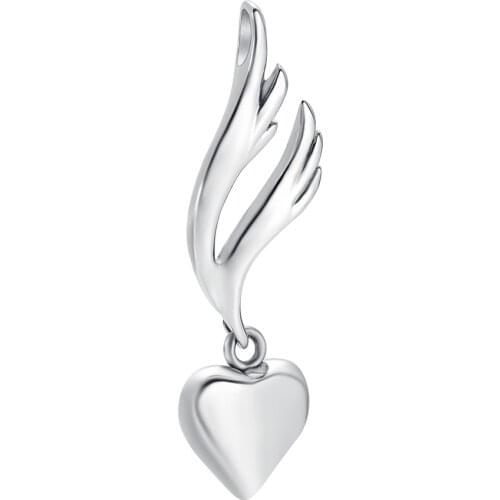 CMJ9950 Flame Heart Urn Pendant Stainless Steel Cremation Jewelry Urn Pendant Necklace Collection Charms