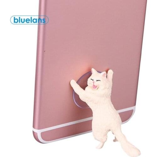 Portable Mini Multicolor Cartoon Cat Shape Fashionable And Interesting Pvc Material Mobile Phone Holder Suction Cup Bracket Gift