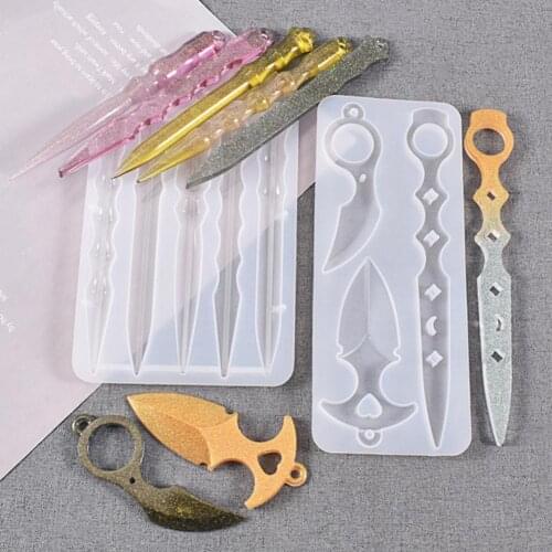 New Style Creative DIY Self-Defense Keychain Casting Resin Mold Craft Handmade Epoxy Silicone Mould Supplies Accessories