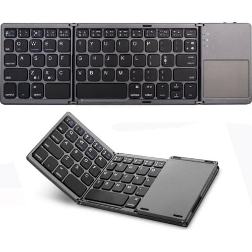 Folding Portable Wireless keyboard bluetooth Rechargeable English BT Touchpad Mini Keypad For IOS/Android/Windows iPad Tablet