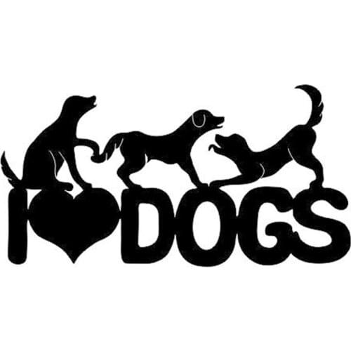 15.2*7.8CM I LOVE MY DOGS High Quality Car Sticker Car Window Glass Decorative Decals Accessories