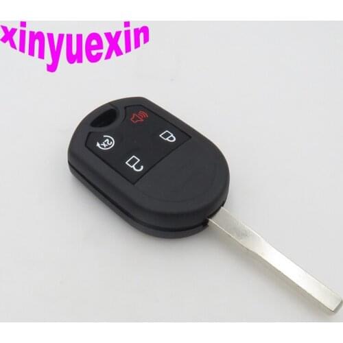 Xinyuexin Key Blade Uncut Transponder Chip Key Shell FOB Case For Ford 3+1 4 Buttons Replacement Key Shell FOB Case