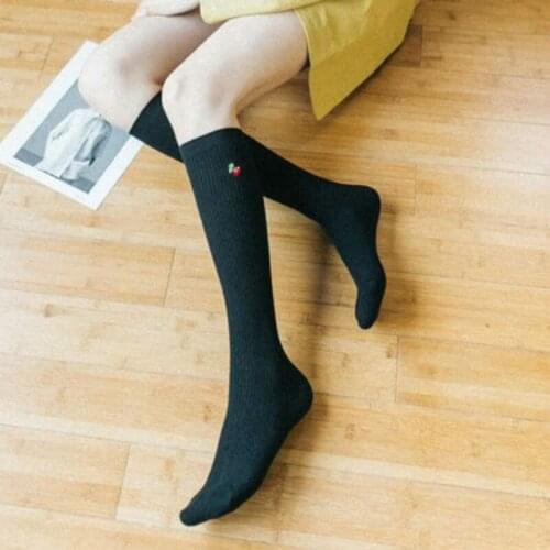 Japanese Cherry Embroidery Lolita Stockings Calf Socks Knee Socks Cotton Pile Of Socks College Stocking JK Uniform Sock