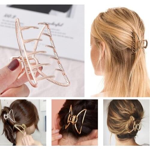 Large Metal Hair Claw Clips Hair Catch Barrette Jaw Clamp for Women Half Bun Hairpins for Thick Hair ACC112